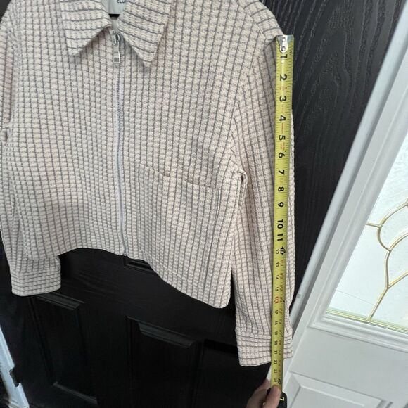 Club Monaco Women’s Tweed Crop Jacket Size M Light Pink / White - Picture 6 of 8